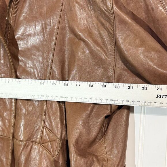 Vintage Wendi Q by Saxony Leather Jacket Brown Oversized 80s 90s Korea Women’s M - Picture 6 of 13